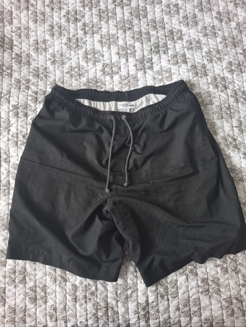 Lacoste Black Men's Drawstring Athletic Shorts
